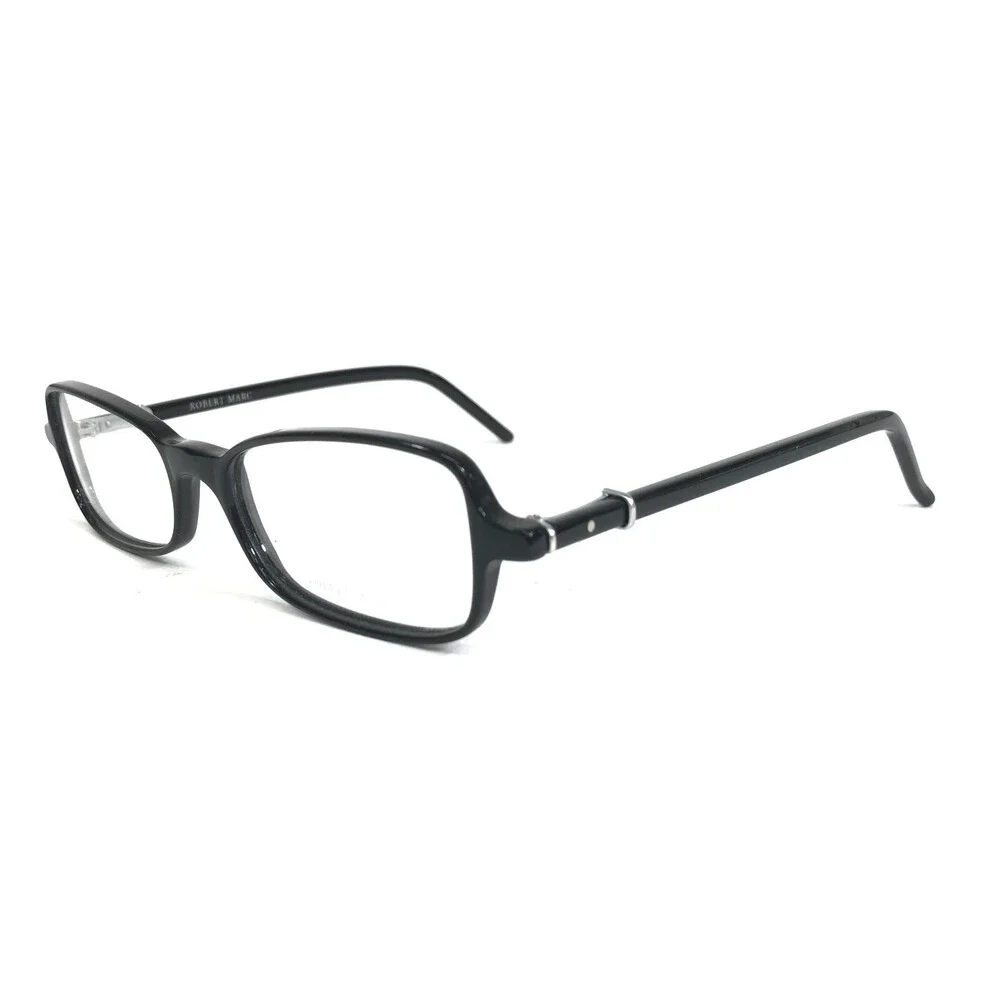 Robert Marc Eyeglasses Frames 112-10 Black Silver Cat Eye Rectangular 48-16-130